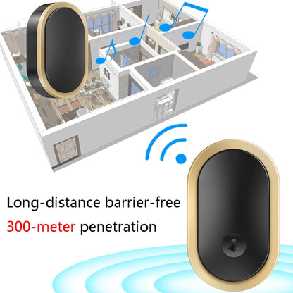 CACAZI A99 Home Smart Remote Control Doorbell Elderly Pager, Style:EU Plug(Golden) - Security by CACAZI | Online Shopping UK | buy2fix