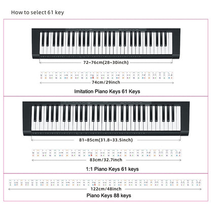 Children Beginner Piano Keyboard Color Stickers Musical Instrument Accessories, Style: Piano Keys 88 keys - Toys & Hobbies by buy2fix | Online Shopping UK | buy2fix