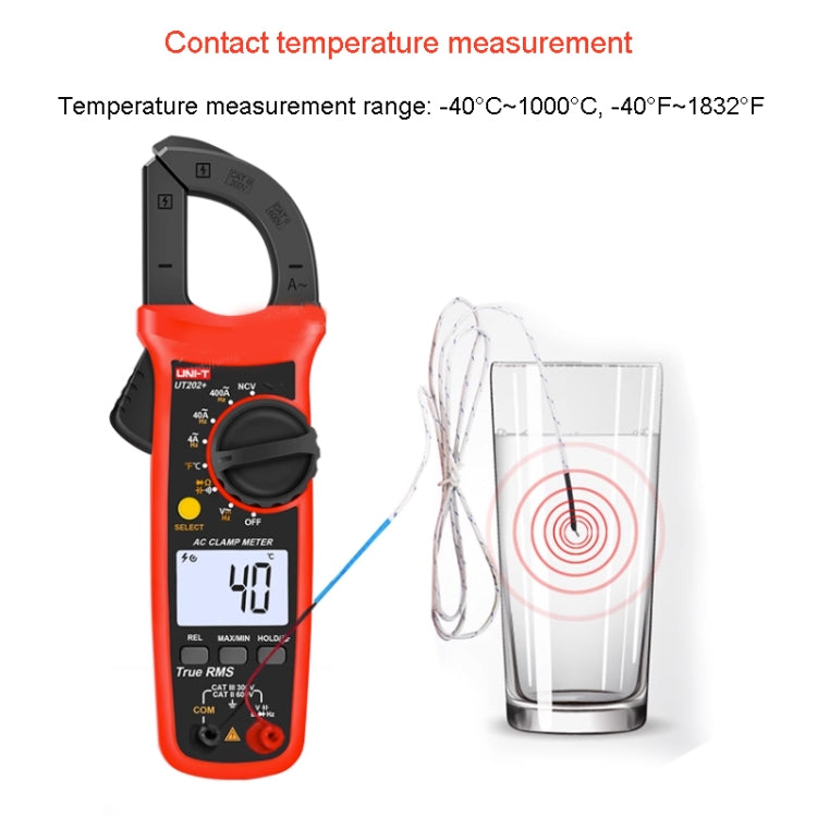 UNI-T UT202+ Digital Clamp Multimeter AC/DC Voltage Detector - Consumer Electronics by UNI-T | Online Shopping UK | buy2fix