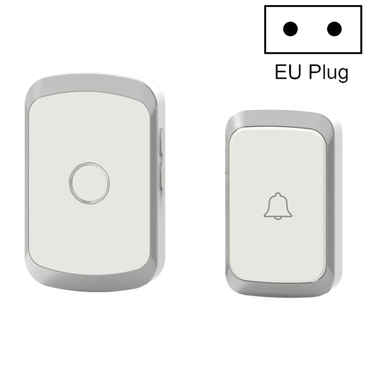 CACAZI A20 Smart Home Wireless Doorbell Digital Music Remote Control Waterproof Doorbell, Style:EU Plug(Silver) - Security by buy2fix | Online Shopping UK | buy2fix