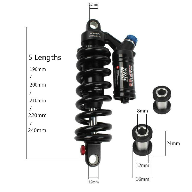 DNM RCP2S Mountain Bike Oil Spring Rear Shock Absorber Soft Tail Frame Rear Bladder, Size:190mm(With 24mm Bushing) - Outdoor & Sports by DNM | Online Shopping UK | buy2fix