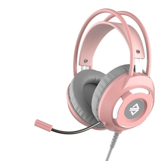 Ajazz AX120 7.1-channel Computer Head-mounted Gaming Headset Listening and Distinguishing Position Super Bass with Microphone(Pink) - Multimedia Headset by Ajazz | Online Shopping UK | buy2fix