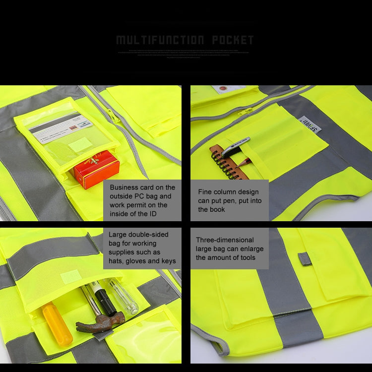 Multi-pockets Safety Vest Reflective Workwear Clothing, Size:M-Chest 112cm(Green) - Reflective Safety Clothing by buy2fix | Online Shopping UK | buy2fix