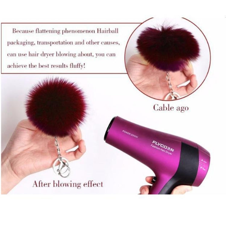 Simple Key Chain Fur Ball Pompon Keychain Pompom Artificial Rabbit Fur Animal Keychains for Woman Car Bag Key Rings (Frost Wine Red) - Key Rings by KOOROL | Online Shopping UK | buy2fix