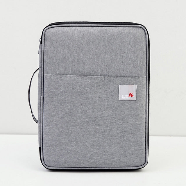 Multi-functional A4 Document Bags Portable Waterproof Oxford Cloth Storage Bag for Notebooks，Size: 33cm*24*3.5cm(Light Gray) - Other by buy2fix | Online Shopping UK | buy2fix