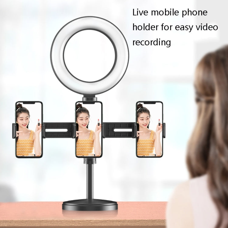 2 PCS Desktop Universal Retractable Multifunctional Mobile Phone Live Broadcast Stand, Specification: Three Positions With Fill Light - Consumer Electronics by buy2fix | Online Shopping UK | buy2fix