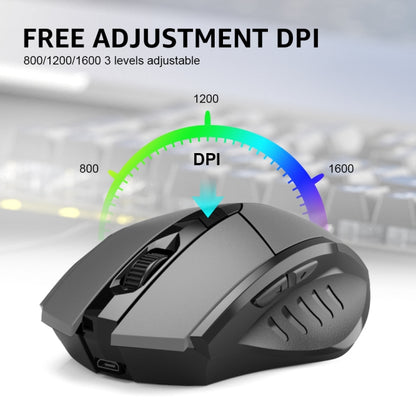 Inphic PM6 6 Keys 1000/1200/1600 DPI Home Gaming Wireless Mechanical Mouse, Colour: Gray Wireless Charging Silent Version - Computer & Networking by Inphic | Online Shopping UK | buy2fix