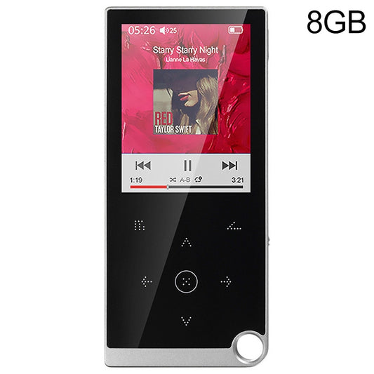 E05 2.4 inch Touch-Button MP4 / MP3 Lossless Music Player, Support E-Book / Alarm Clock / Timer Shutdown, Memory Capacity: 8GB without Bluetooth(Silver Grey) - Consumer Electronics by buy2fix | Online Shopping UK | buy2fix