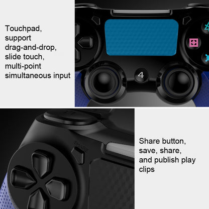 2 PCS Bluetooth Wireless Gamepad Touch Screen With Light Audio Dual Vibration Controller For PS4(Blue) - Gamepads by buy2fix | Online Shopping UK | buy2fix