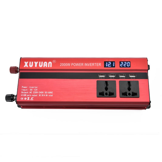 XUYUAN 2000W Car Inverter with USB Display Converter, Specification: 12V to 220V -  by Car Inverter | Online Shopping UK | buy2fix