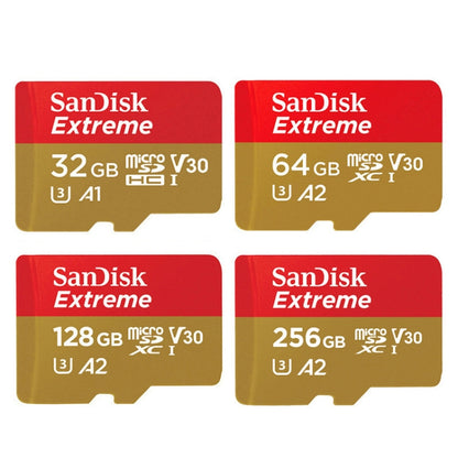 SanDisk U3 High-Speed Micro SD Card  TF Card Memory Card for GoPro Sports Camera, Drone, Monitoring 128GB(A2), Colour: Gold Card - Micro SD Card by SanDisk | Online Shopping UK | buy2fix