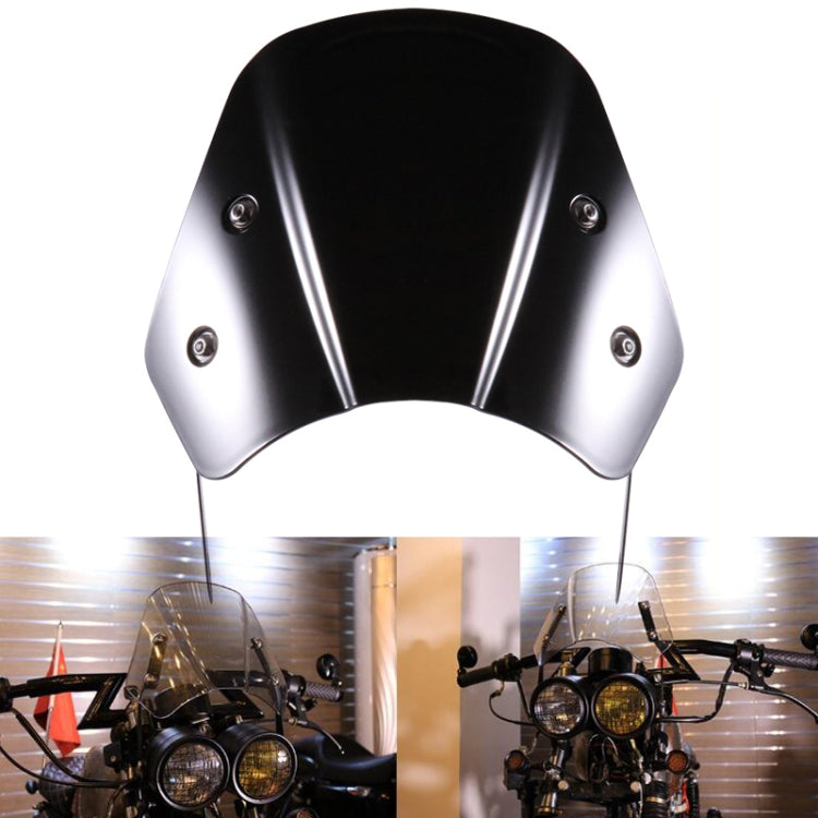 5-7 Inch Retro Motorcycle Windshield Universal Modified Windshield(Black) - Others by buy2fix | Online Shopping UK | buy2fix