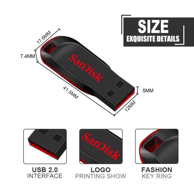 SanDisk CZ50 Mini Office USB 2.0 Flash Drive U Disk, Capacity: 16GB - USB Flash Drives by SanDisk | Online Shopping UK | buy2fix