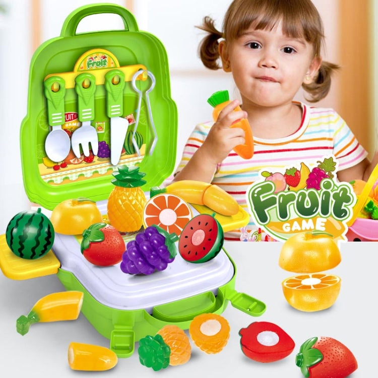 Educational Toys Children Simulation Pretend Play House Toys Kit Backpack(Vegetable and Fruit) - Pretend Play Toys by buy2fix | Online Shopping UK | buy2fix