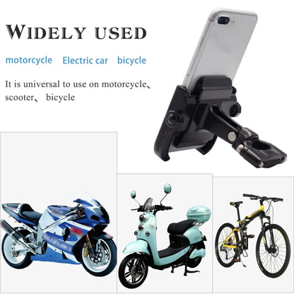 Bicycle Riding Navigation Mobile Phone Holder Motorcycle Car Aluminum Alloy Mobile Phone Holder(Handlebar Black) - Holders by buy2fix | Online Shopping UK | buy2fix