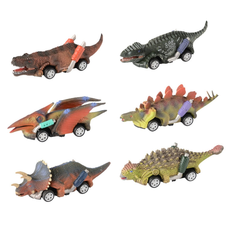 GJ305 3 PCS Inertia Pull Back Dinosaur Toy Model Car Children Educational Toys(Triceratops) - Model Toys by buy2fix | Online Shopping UK | buy2fix