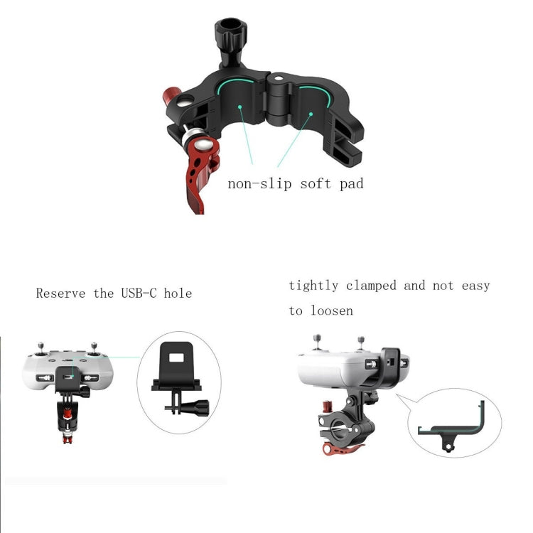 Sunnylife AIR2-Q9402 For DJI Air 2S / Mini 2 / Mavic Air 2 Remote Control Bicycle Holder Mount Bracket(Black) - DJI & GoPro Accessories by Sunnylife | Online Shopping UK | buy2fix