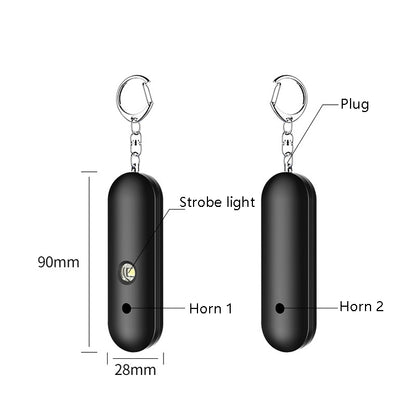 AF-2001 130dB Personal Alarm Waterproof Keychain Double Speaker High Scorpion Anti-Wolf Alarm(Black) - Security by buy2fix | Online Shopping UK | buy2fix