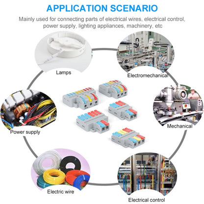 5pcs LT-3 3 In 3 Out Colorful Quick Line Terminal Multi-Function Dismantling Wire Connection Terminal - Connectors & Terminals by buy2fix | Online Shopping UK | buy2fix