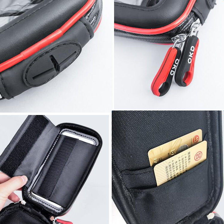 OKD Touch Screen Motorcycle Bicycle Bag Waterproof Mobile Phone Bracket Bag L(Upgrade) - Bicycle Bags by buy2fix | Online Shopping UK | buy2fix