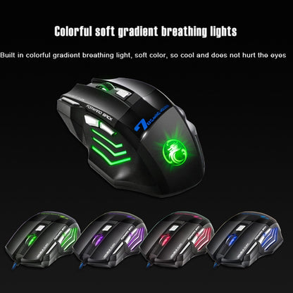 IMICE X7 2400 DPI 7-Key Wired Gaming Mouse with Colorful Breathing Light, Cable Length: 1.8m(Sunset Yellow E-commerce Version) - Wired Mice by IMICE | Online Shopping UK | buy2fix