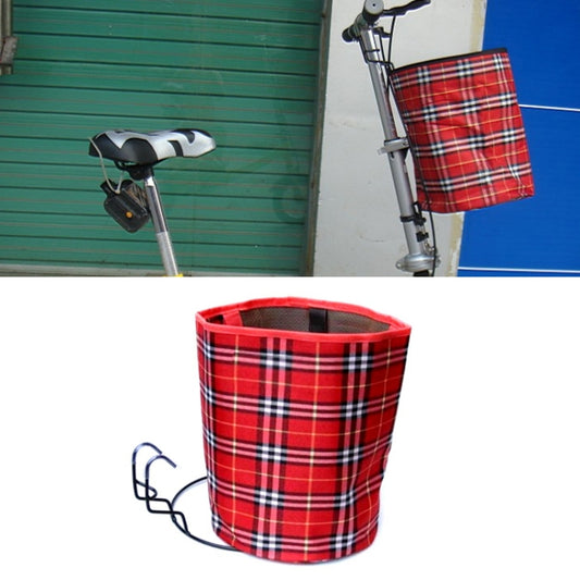 5 PCS Bicycle Basket Cloth Hanging Basket Folding Bicycle Basket(Red Square) - Bicycle Bags by buy2fix | Online Shopping UK | buy2fix