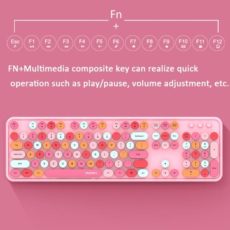 Mofii Sweet Wireless Keyboard And Mouse Set Girls Punk Keyboard Office Set, Colour: Milk Tea Mixed Color - Computer & Networking by Mofii | Online Shopping UK | buy2fix