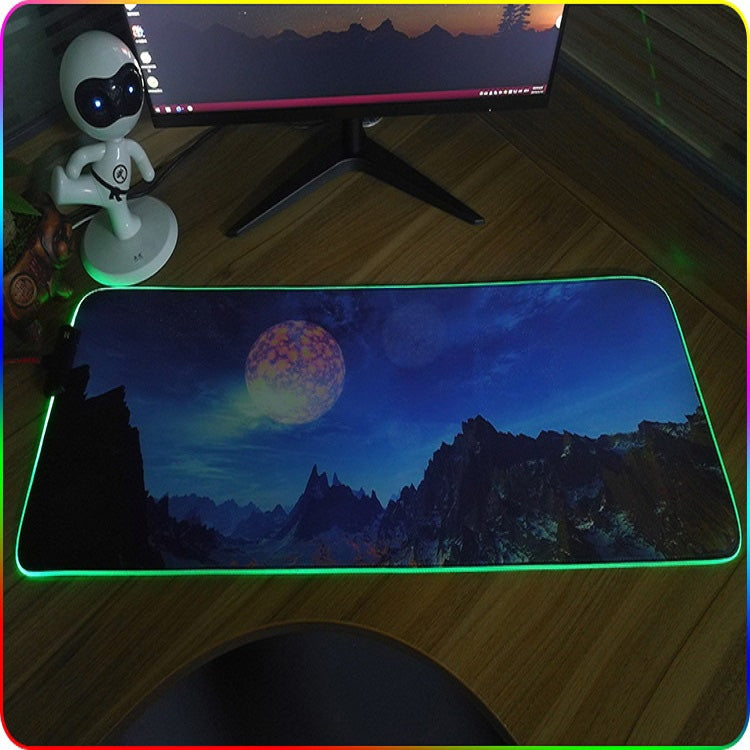 300x350x4mm F-01 Rubber Thermal Transfer RGB Luminous Non-Slip Mouse Pad(Colorful Lion) - Mouse Pads by buy2fix | Online Shopping UK | buy2fix