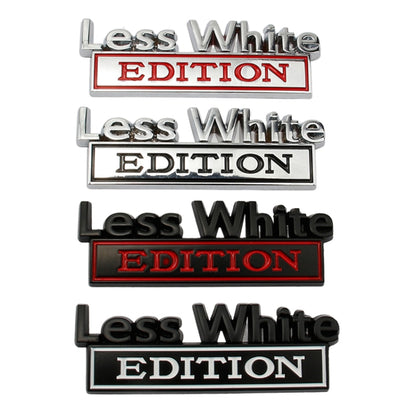 2 PCS Car Metal Leaf Board Label Less White Edition Modified Body Labeling(Silver Red) - Decorative Sticker by buy2fix | Online Shopping UK | buy2fix