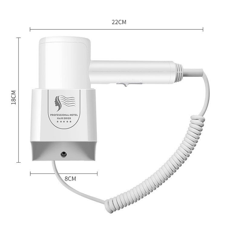 Hotel Hair Dryer Wall Mount High Power Hair Dryer Household Hair Cylinder Dryer, CN Plug(Hotel Hairdryer White) - Hair Dryers & Parts by buy2fix | Online Shopping UK | buy2fix