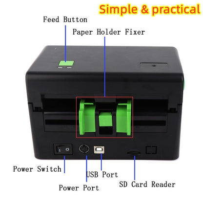 Xprinter XP-108B 4 Inch 108mm Label Printer Thermal Barcode Printer , Model: USB + Bluetooth Version - Printer by Xprinter | Online Shopping UK | buy2fix