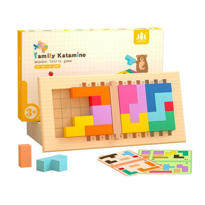 Children Thinking Logic Cube Game Wooden Variety Jigsaw Puzzle Building Block Toys(Dual Players) - Math Toys by buy2fix | Online Shopping UK | buy2fix