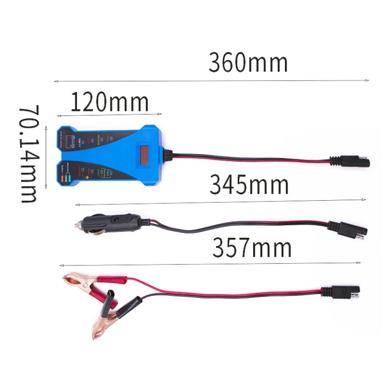 12V Three-In-One Battery Tester Digital Display Tester (Blue) - In Car by buy2fix | Online Shopping UK | buy2fix