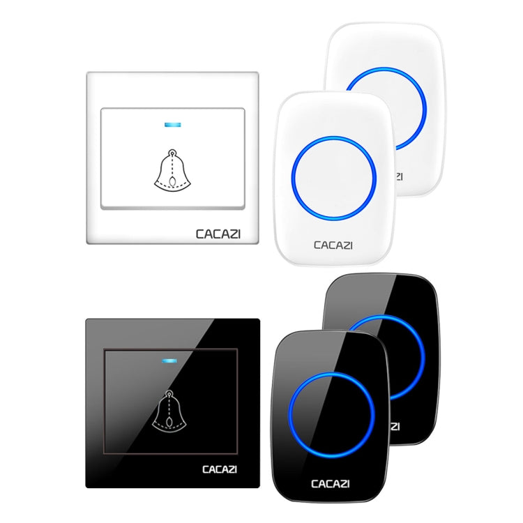 CACAZI H10 1 For 2 Home Wireless Music Doorbell without Battery, Plug:EU Plug(White) - Wireless Doorbell by CACAZI | Online Shopping UK | buy2fix