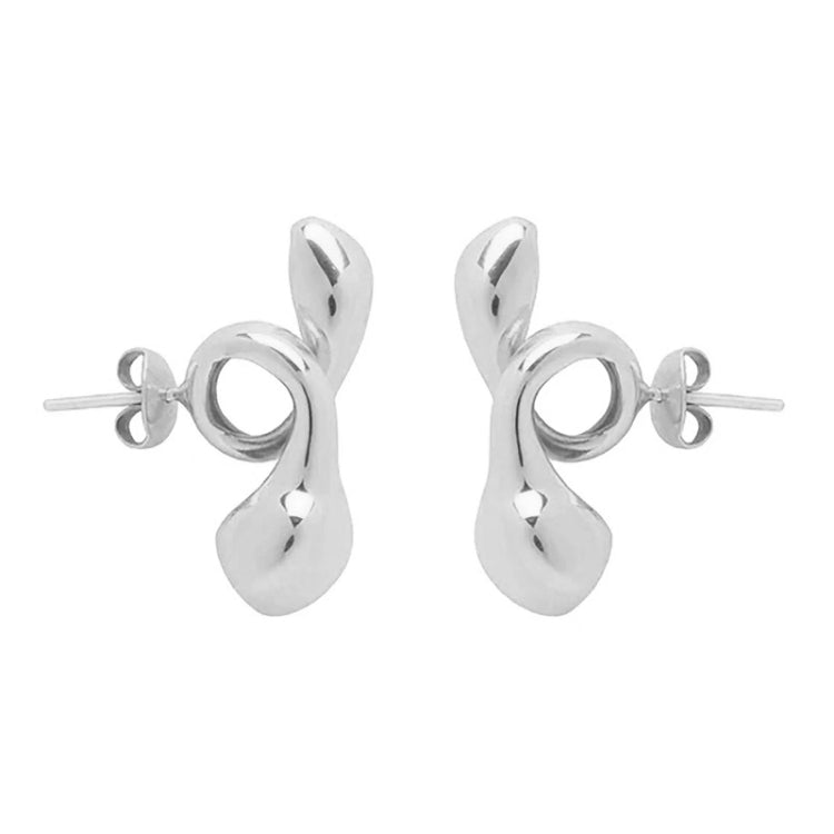 2 Pairs 925 Silver Needle Wireless Earphones Snake-Shaped Embrace Anti-Lost Earrings For AirPods(Steel Color) - Apple Accessories by buy2fix | Online Shopping UK | buy2fix