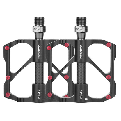 PD-M86C  1 Pair PROMEND Bicycle Road Bike Mountain Bike 3 Palin Carbon Fiber Bearing Pedal(Black) - Outdoor & Sports by PROMEND | Online Shopping UK | buy2fix