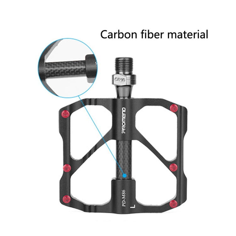 PD-R87C  1 Pair PROMEND Bicycle Road Bike Mountain Bike 3 Palin Carbon Fiber Bearing Pedal(Red) - Outdoor & Sports by PROMEND | Online Shopping UK | buy2fix