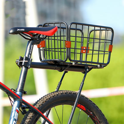 WEST BIKING YP0712030 Bicycle Aluminum Alloy Rack Cart Basket Mountain Bike Back Seat With Basket(Black) - Others by WEST BIKING | Online Shopping UK | buy2fix