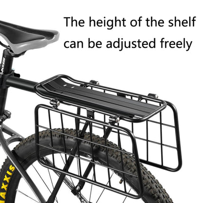 WEST BIKING YP0712030 Bicycle Aluminum Alloy Rack Cart Basket Mountain Bike Back Seat With Basket(Black) - Others by WEST BIKING | Online Shopping UK | buy2fix