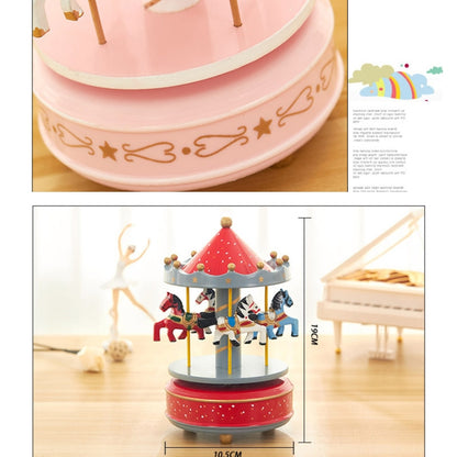 Sky City Carousel Clockwork Music Box Couples Birthday Gift(K0121 Flowers Grass Red) - Home & Garden by buy2fix | Online Shopping UK | buy2fix