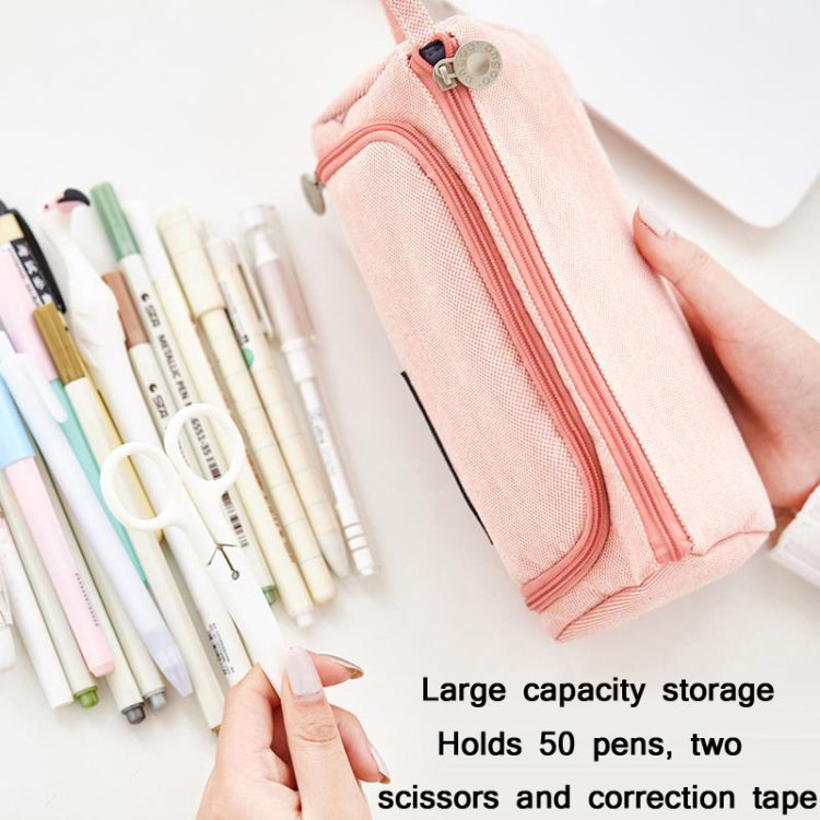 Angoo Large Capacity Pencil Case Cute Canvas Stationery Bag, Color: Black White In The Palm - Pen Holder by Angoo | Online Shopping UK | buy2fix