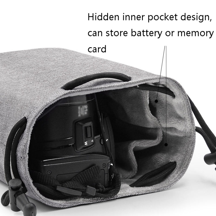 Benna Waterproof SLR Camera Lens Bag  Lens Protective Cover Pouch Bag, Color: Square Medium(Gray) - Camera Accessories by Benna | Online Shopping UK | buy2fix