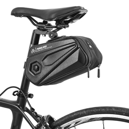 WEST BIKING Large Capacity 2.6L Bicycle Tail Bag Hard Shell Saddle Bag Adjustable Bracket Seat Cushion Tail Bag(Black) - Bicycle Bags by WEST BIKING | Online Shopping UK | buy2fix