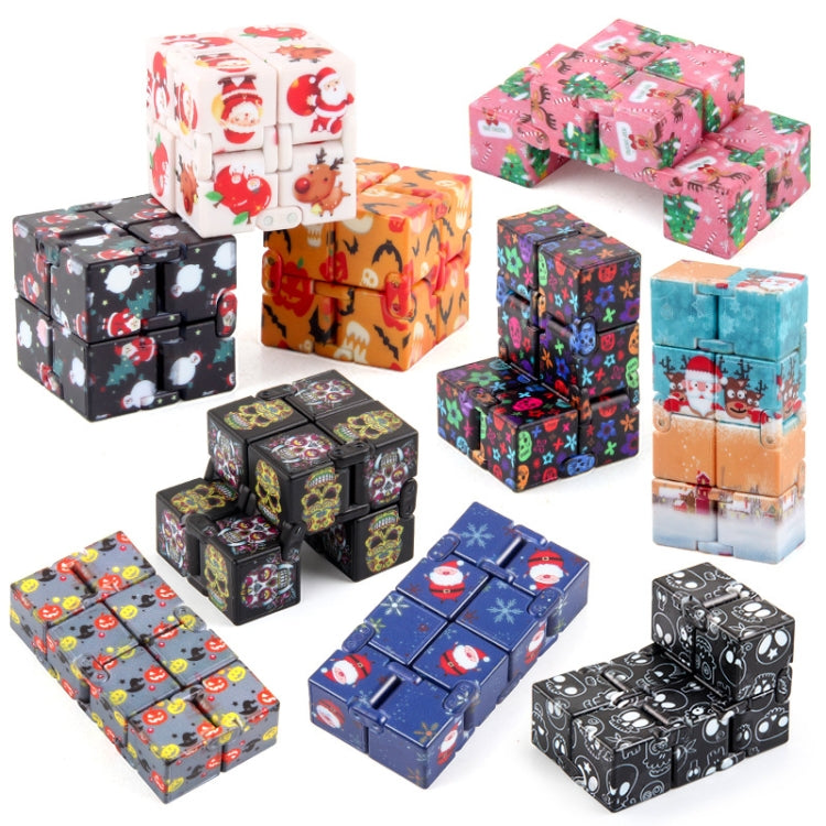 3 PCS Infinite Magic Cube Halloween & Christmas Theme Decompression Pocket Cube Second Order Cube Toy(No.335k-5 Skull Black) - Magic Cubes by buy2fix | Online Shopping UK | buy2fix