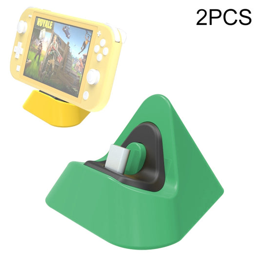 2 PCS DOBE TNS-19062 Host Charging Bottom Portable Triangle Game Console Charger For Switch / Lite(Dynamic Green) - Toys & Hobbies by DOBE | Online Shopping UK | buy2fix