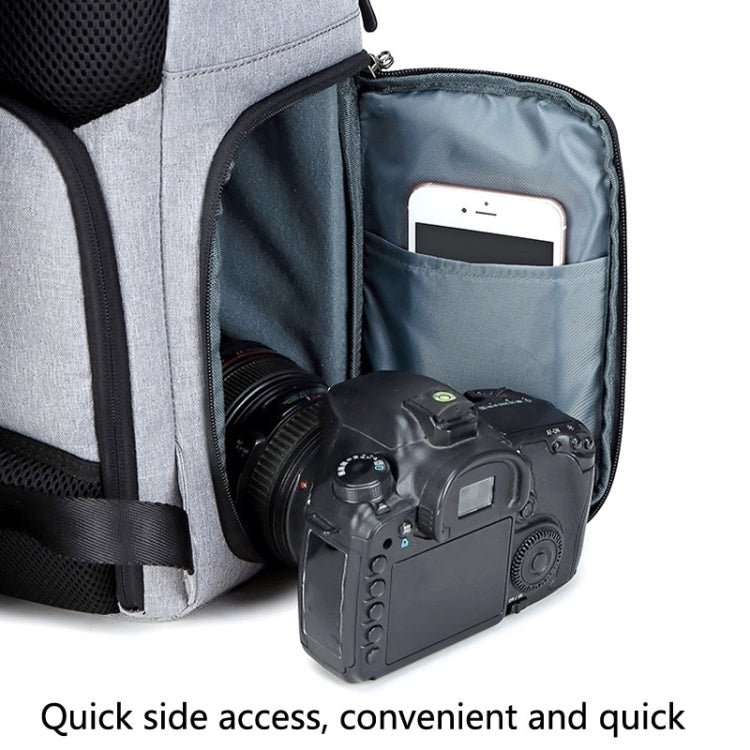 C3081 Camera  Computer Shoulder Digital Camera Bag Large Capacity Photography Backpack(Light Grey) - Camera Accessories by buy2fix | Online Shopping UK | buy2fix