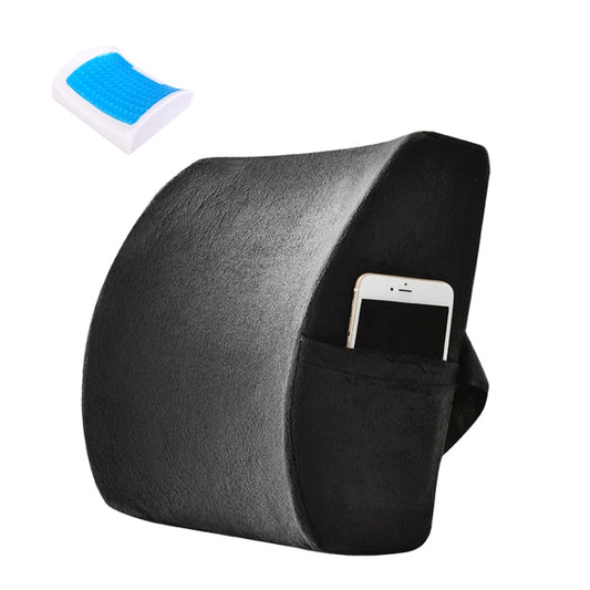 Office Waist Cushion Car Pillow With Pillow Core, Style: Gel Type(Suede Black) - Cushions & Pillows by buy2fix | Online Shopping UK | buy2fix