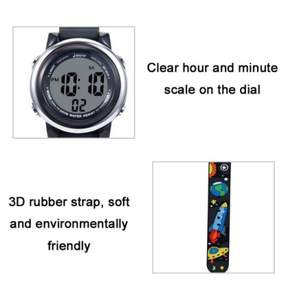 JNEW A380-86294 Children Waterproof Time Cognitive Cartoon Universe Colorful Backlight LED Electronic Watch( Black) - Cartoon Watches by JNEW | Online Shopping UK | buy2fix