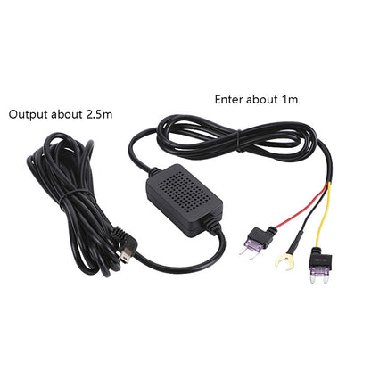 H516 Recording Step-down Line Shrinkage Video Car Charger Line Parking Monitoring Three-Core Power Cord, Model: Without Fuse(Mini Straight) - In Car by buy2fix | Online Shopping UK | buy2fix