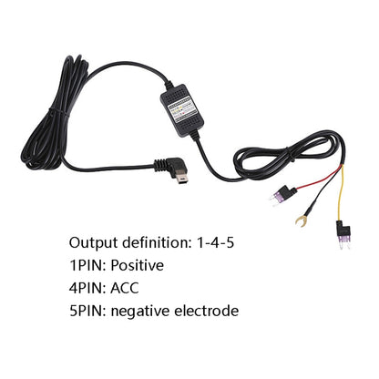 H516 Recording Step-down Line Shrinkage Video Car Charger Line Parking Monitoring Three-Core Power Cord, Model: Without Fuse(Mini Right Elbow) - In Car by buy2fix | Online Shopping UK | buy2fix